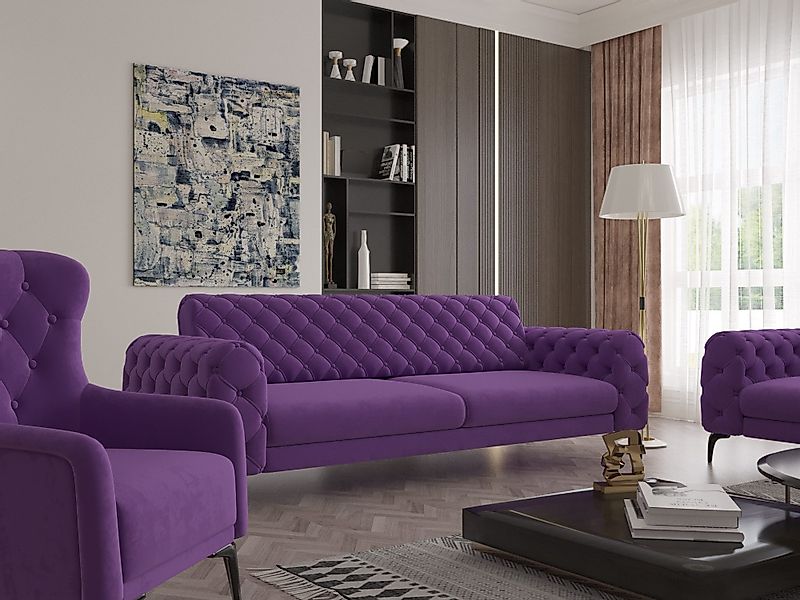 Möbeldreams Chesterfield-Sofa Sofa-Set Arizona Chesterfield Schlaffunktion günstig online kaufen