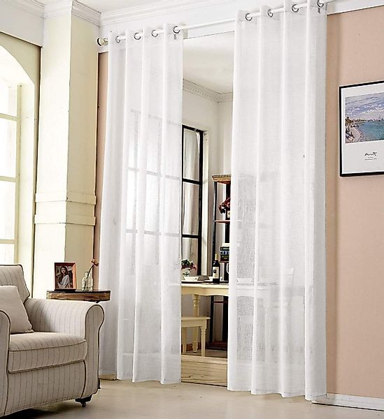 Woltu Gardine (2 St), Ösen, halbtransparent, günstig online kaufen