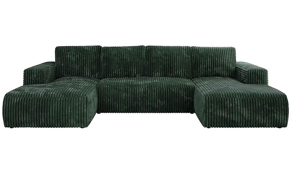 Wohnlandschaft mit Schlaffunktion Trentino ¦ grün ¦ Maße (cm): B: 334 H: 91 günstig online kaufen