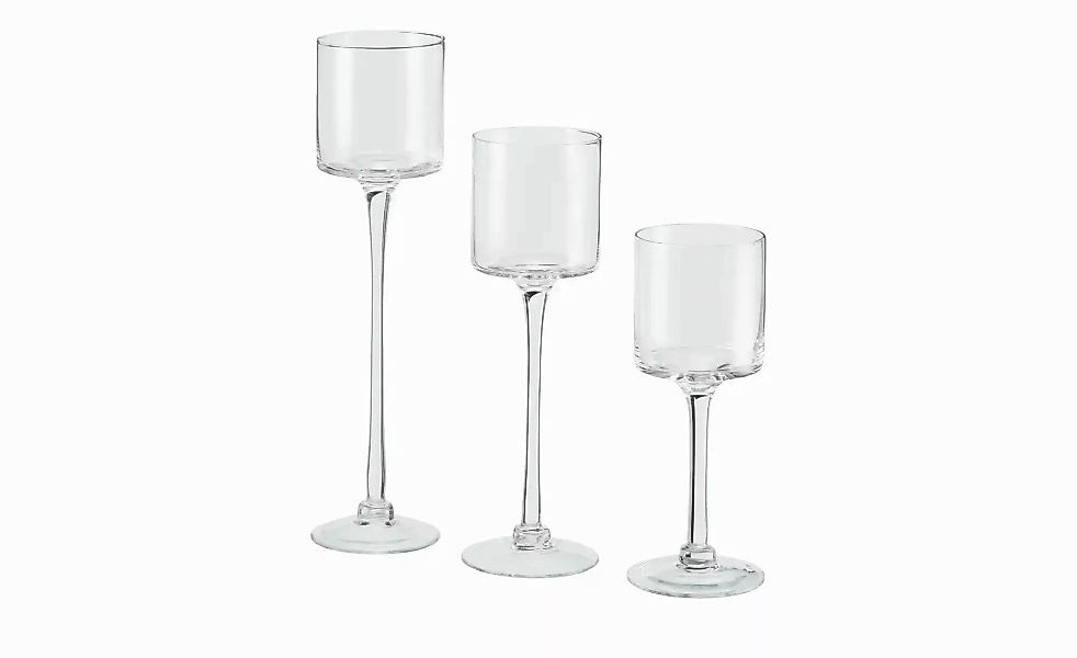 Windlicht  3er Set   ¦ transparent/klar ¦ Glas ¦ Maße (cm): H: 30  Ø: 7.5 A günstig online kaufen