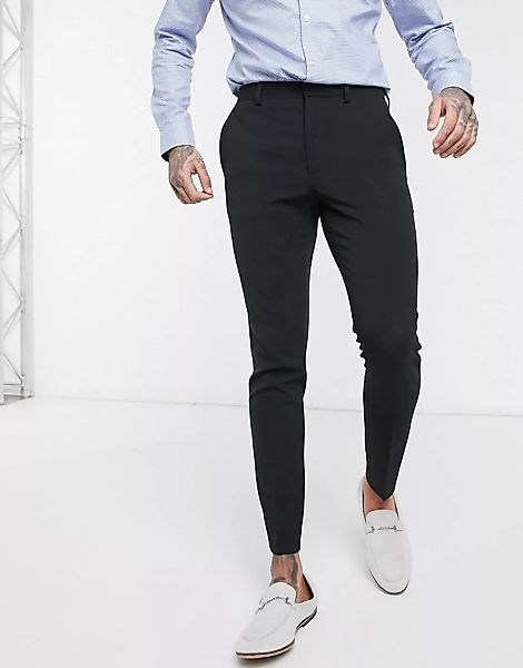 ASOS DESIGN – Superenge, elegante Hose in Schwarz günstig online kaufen