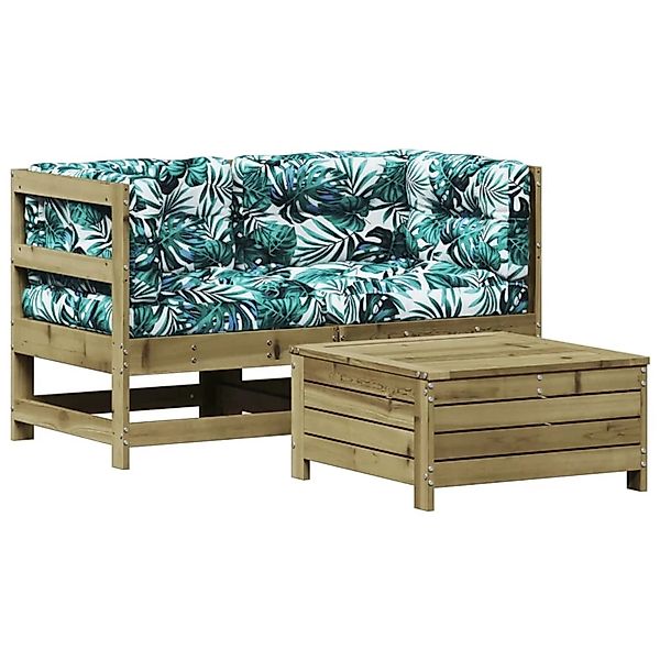 vidaXL 3-Tlg Garten-Lounge-Set mit Kissen Kiefernholz Imprägniert 3250759 günstig online kaufen