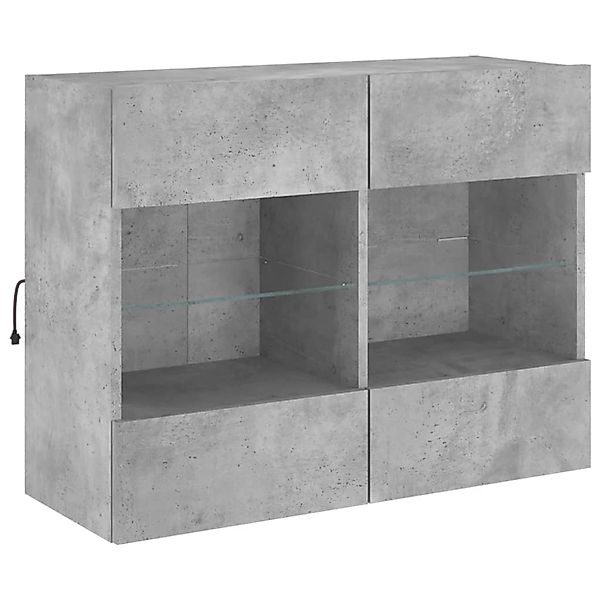 VidaXL TV-Wandschrank mit LED-Leuchten Betongrau 78,5x30x60,5 cm günstig online kaufen