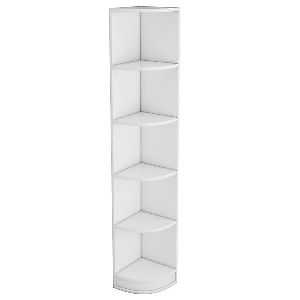 Eckbücherregal aus MDF, fünfschichtiges Design, platzsparendes dreieckiges günstig online kaufen