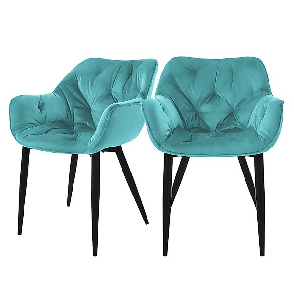 ML-DESIGN Stuhl Esszimmerstuhl mit Rückenlehnen und Armlehnen aus Samt mit günstig online kaufen