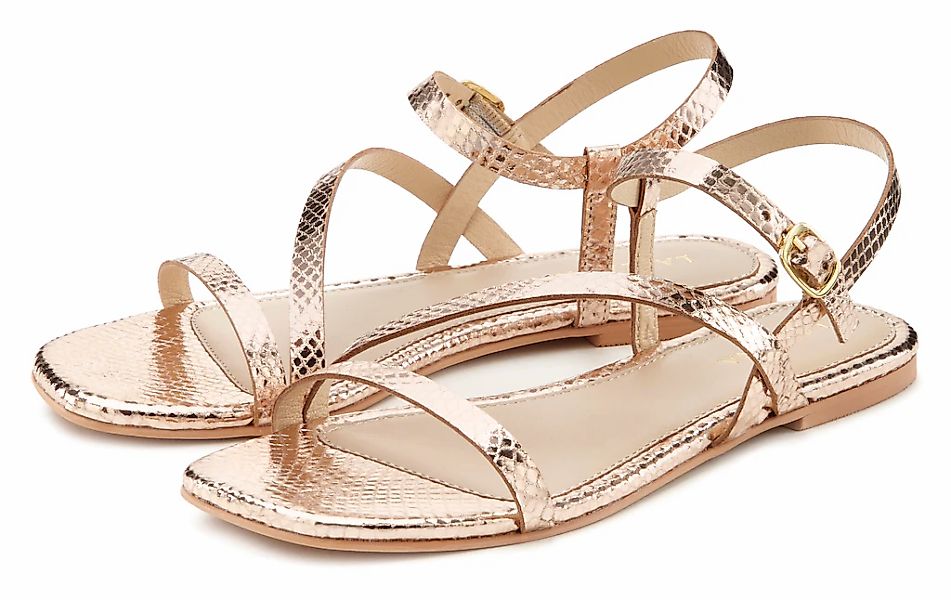 LASCANA Sandale "Sommerschuh", Sandalette, Sommerschuh aus Leder mit modisc günstig online kaufen