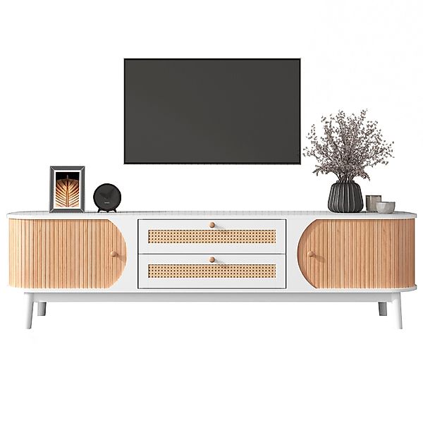 Ulife Lowboard Lowboard TV-Schrank mit Rattan-Geflecht günstig online kaufen