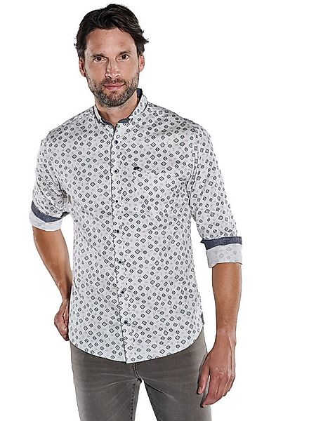 Engbers Langarmhemd Herren Langarm-Hemd gemustert, Sand günstig online kaufen