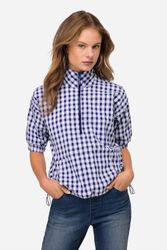 Laurasøn Spitzenbluse Karobluse oversized Seersucker Troyerkragen günstig online kaufen