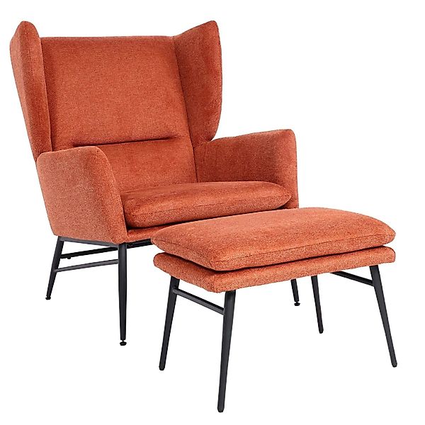 MCW Lounge-Sessel mit Ottomane L62 Terracotta-Braun günstig online kaufen