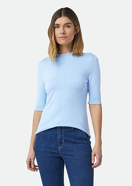 comma Kurzarmpullover Strickpullover Schmaler Feinstrick-Pullover mit günstig online kaufen