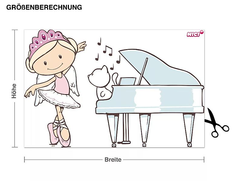 Wandtattoo Kinderzimmer NICI - Wonderland-Miniclara - am Klavier günstig online kaufen