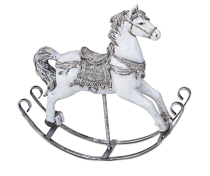 formano Dekofigur Schaukelpferd Weihnachtsdeko 25cm Kunststein Figur Handbe günstig online kaufen