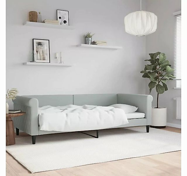 furnicato Bett Tagesbett Hellgrau 90x200 cm Samt günstig online kaufen