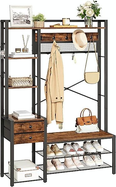 Hoobro Garderobenständer mit Schuhbank, (Schuhregal mit Garderobe, Eingangs günstig online kaufen