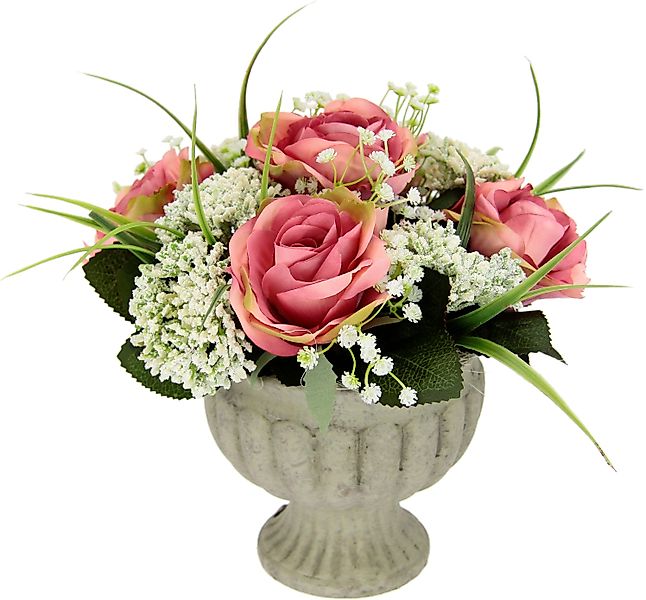 Kunstpflanze Arrangement Rosen in Pokal Rosen, günstig online kaufen