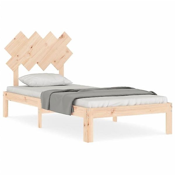 vidaXL Bettgestell, Massivholzbett mit Kopfteil 90x200 cm günstig online kaufen