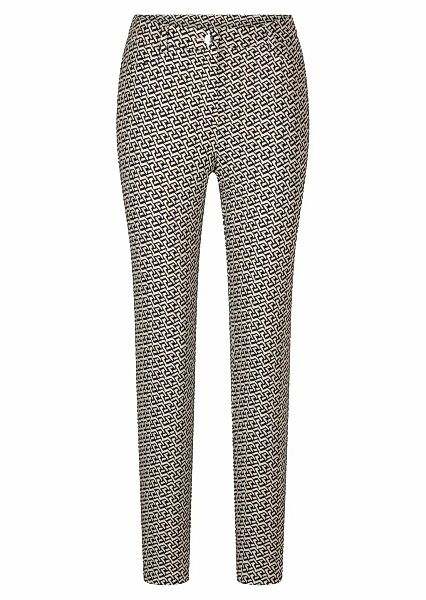GOLDNER Stoffhose "Kurzgröße Slim Fit Printhose mit hohem Bund" günstig online kaufen