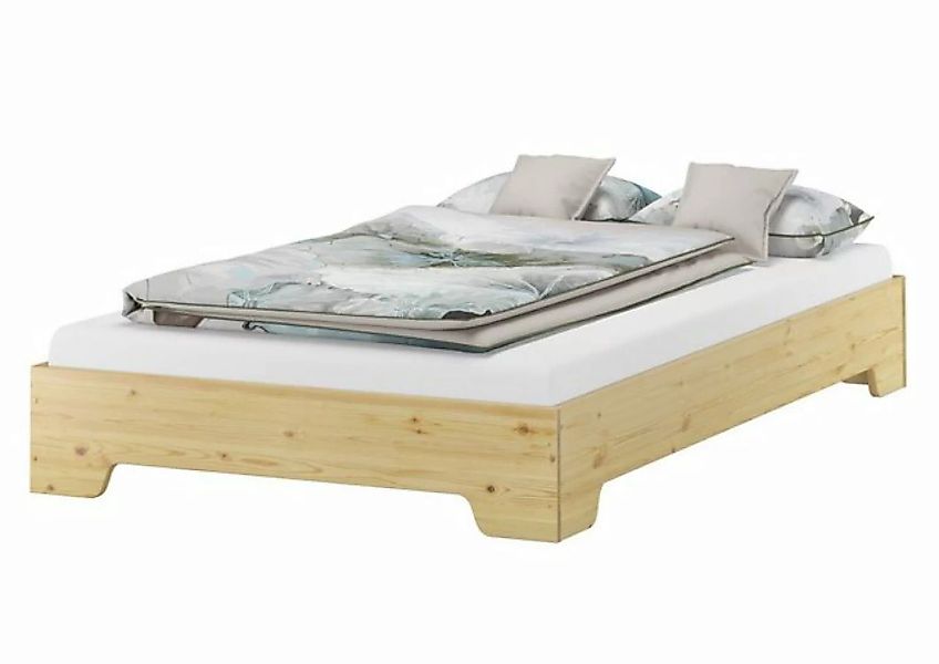 ERST-HOLZ Bett Doppelbett Echtholzbett überlang massiv Kiefer 140x220 cm, K günstig online kaufen
