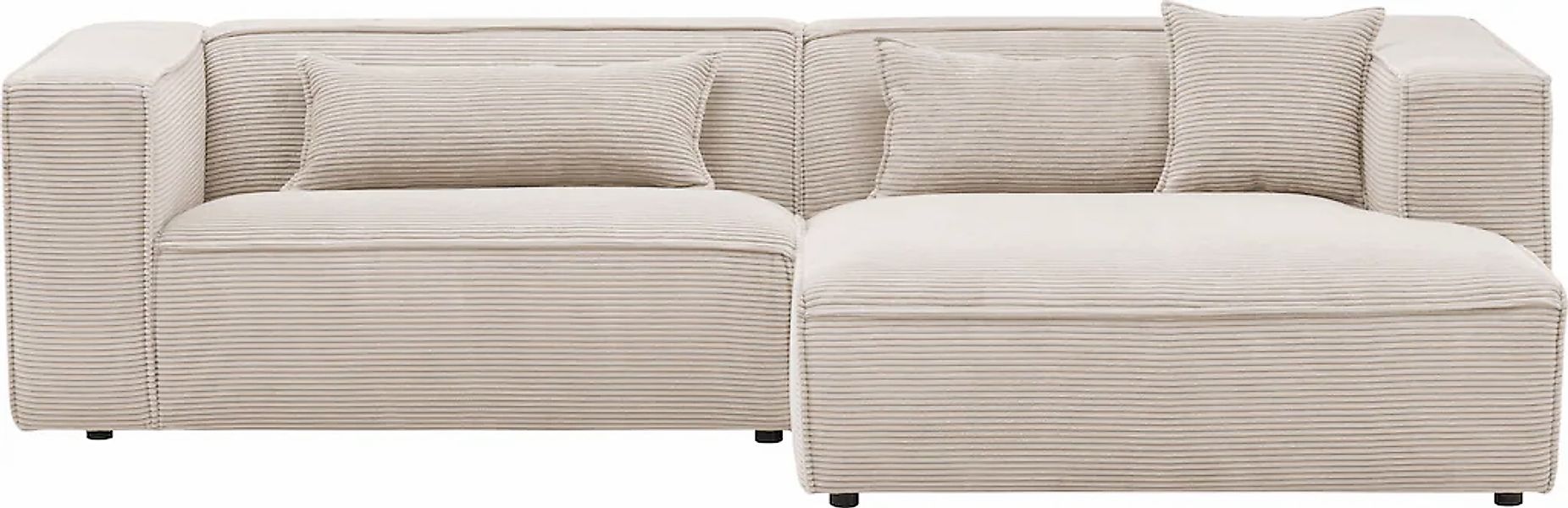 LeGer Home by Lena Gercke Ecksofa "PIARA mit Kedernaht, Cord, Leinenoptik o günstig online kaufen