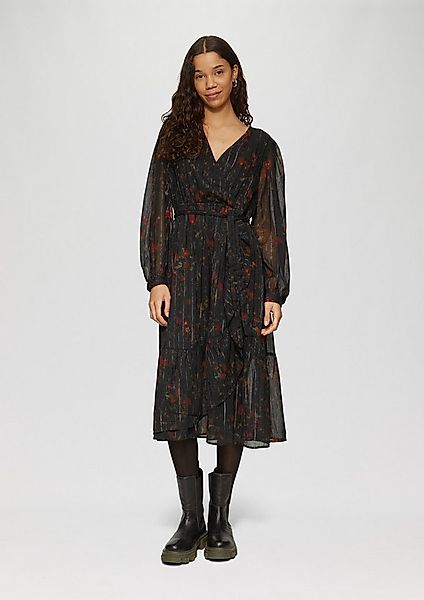 QS Midikleid Kleid Chiffon-Kleid in Wickel-Optik mit Elastikbund günstig online kaufen
