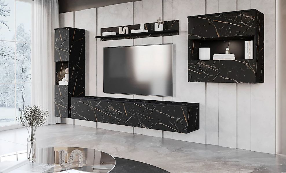 INOSIGN Wohnwand "PARIS, Vitrine Türanschlag links/rechts wechselbar", (Kom günstig online kaufen
