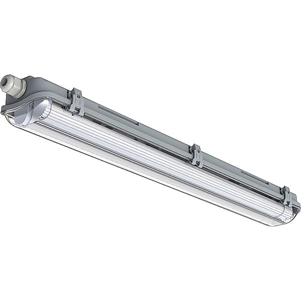 LED-Feuchtraumleuchte 2 x 9 W mit Rohr Grau günstig online kaufen