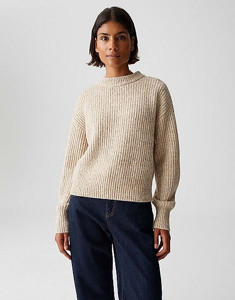OPUS Strickpullover PLENI mit Rippstrickmuster überschnittene Schulter mit günstig online kaufen