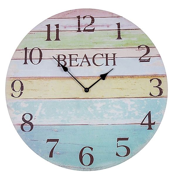 Levandeo® Wanduhr (Wanduhr D45cm Beach Bunt günstig online kaufen