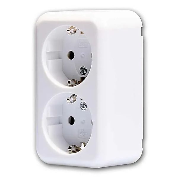 McPower FINERY Steckdose 2-Fach 250V16A Weiß Aufputz günstig online kaufen