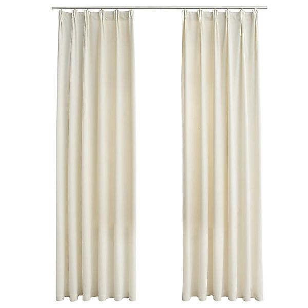 vidaXL Verdunkelungsvorhänge mit Haken 2 Stk Samt Creme 140x225cm günstig online kaufen