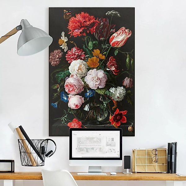 Leinwandbild Blumen - Hochformat Jan Davidsz de Heem - Stillleben mit Blume günstig online kaufen