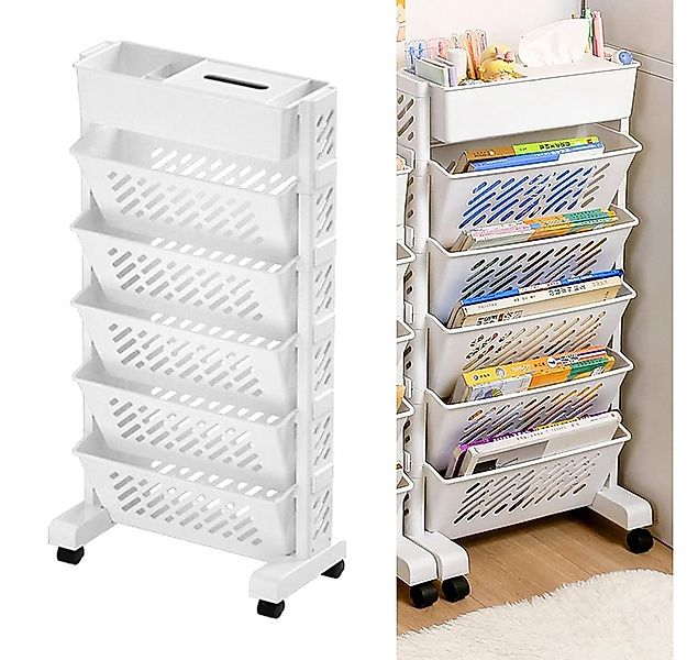 NUODWELL Bücherregal Mobiles Bücherregal mit Rollen, Kunststoff Mehrschicht günstig online kaufen