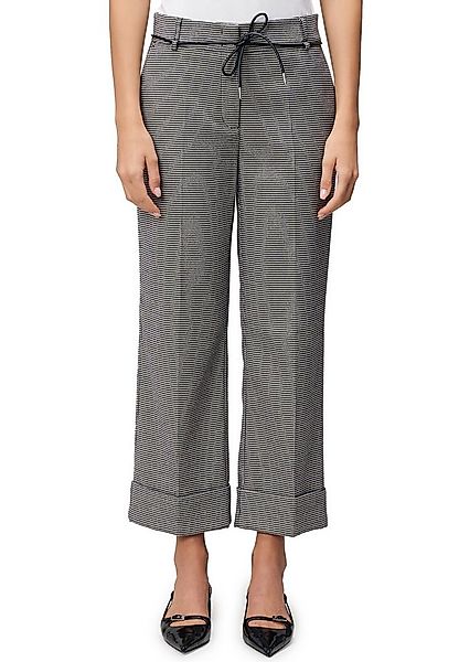 Zero Stoffhose Damen kariert mit Umschlag Gürtel günstig online kaufen