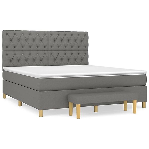 vidaXL Boxspringbett mit Matratze Dunkelgrau 160x200 cm Stoff 3137406 günstig online kaufen