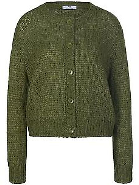 Strickjacke überschnittener Schulter Peter Hahn grün günstig online kaufen