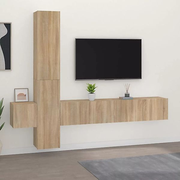 Vidaxl 5-tlg. Tv-schrank-set Sonoma-eiche Holzwerkstoff günstig online kaufen
