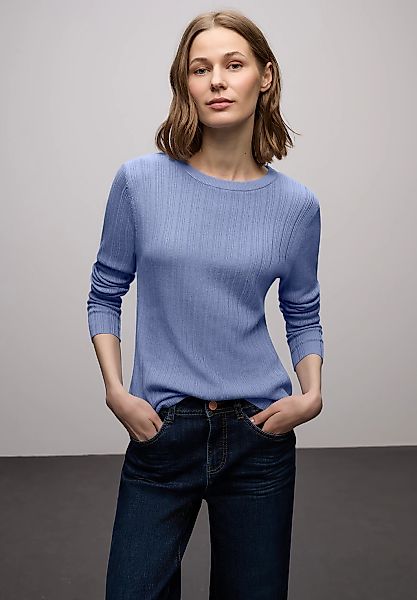 STREET ONE Strickpullover mit Rippstruktur und Viskose günstig online kaufen