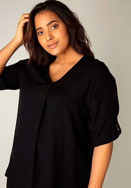 Base Level Curvy Shirtbluse "Yanina", mit V-Ausschnitt günstig online kaufen