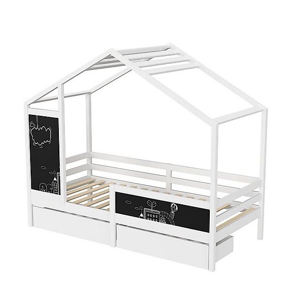 FUROKOY Kinderbett Kinderbett 90x200 cm, Bodenbett mit Rausfallschutz und L günstig online kaufen