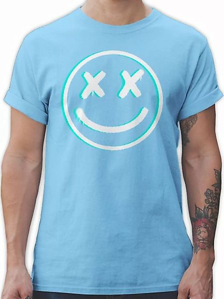 Shirtracer T-Shirt Cooles Glitch Emoticon Face Nerd Geschenke günstig online kaufen