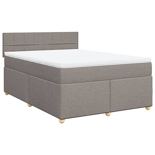 vidaXL Bett Boxspringbett mit Matratze Taupe 140x190 cm Stoff günstig online kaufen