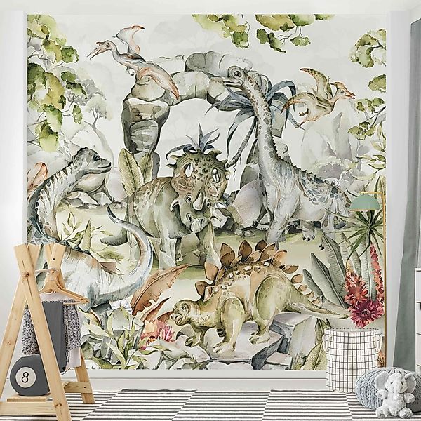 Bilderdepot24 Kindertapete Kinderzimmer Welt Dinosaurier Kinder günstig online kaufen