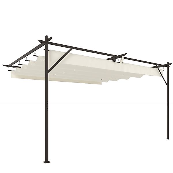 Outsunny Terrassendach Pergola ca. 4x3m Terrassenüberdachung mit Verstellba günstig online kaufen