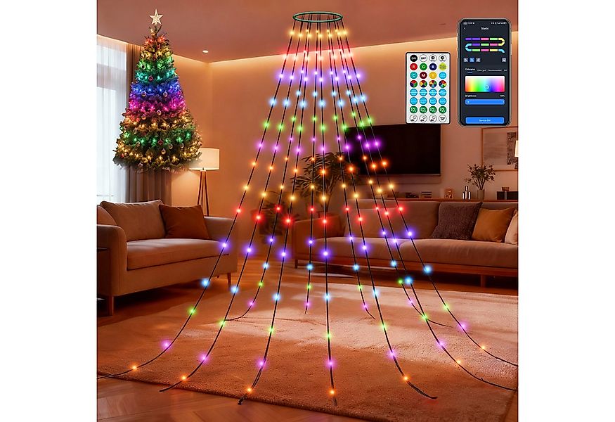 Aigostar LED-Baummantel RGBIC Smart Lichterkette mit Ring günstig online kaufen