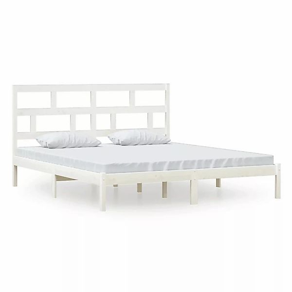 Vidaxl Massivholzbett Weiß 180x200 Cm 6ft Super King günstig online kaufen