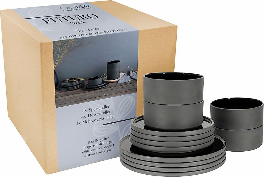 CreaTable Tafelservice "Futuro" Service, je 4 Speiseteller 26 cm, Dessertte günstig online kaufen