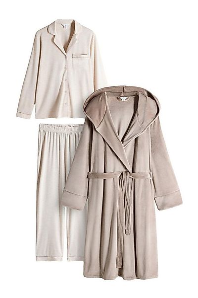 The Set Pyjama The Set Schlafanzug und Morgenmantel, 3er-Pack (3 tlg) günstig online kaufen