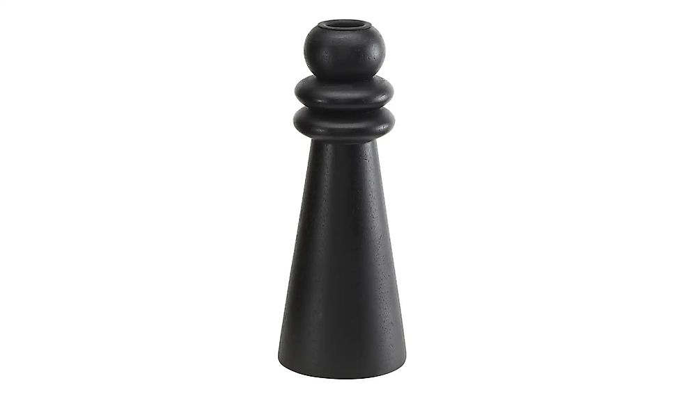 HOME STORY Kerzenhalter   ¦ schwarz ¦ Holz ¦ Maße (cm): H: 20  Ø: 7.5 Acces günstig online kaufen