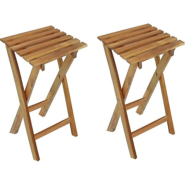Garden Pleasure Hocker YAKIMA Holz klappbar Braun 2er Set günstig online kaufen